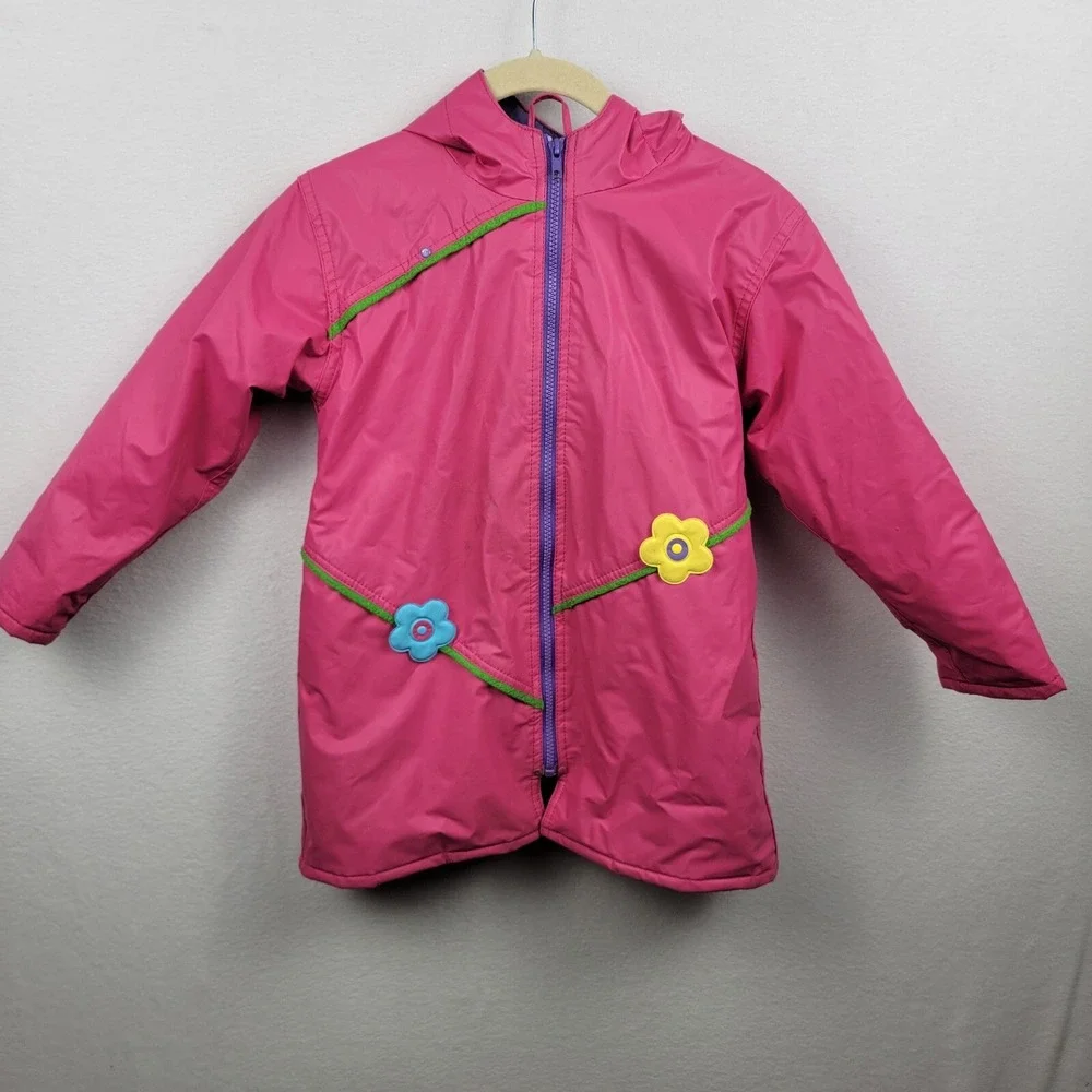 Driplets Wippette Vintage Pink Kids Rain Coat Size 5/6 Hoodie Stylish